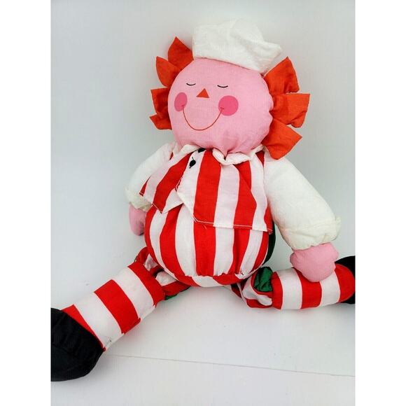 Vintage Dept 56 Clown Doll Two sided Sleeping Awake 16 inch Tall Nylon - Picture 10 of 10